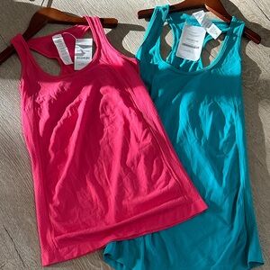 Fabletics Coral and Blue Tank Tops Bundle